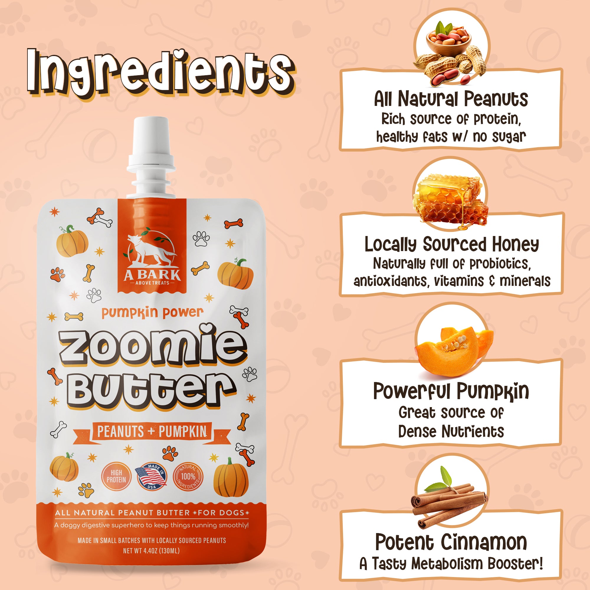 (3-Pack) Pumpkin Power Zoomie Butter Squeeze Packs