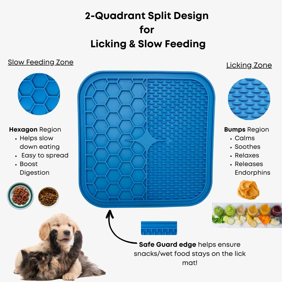Shulemin Pet Lick Mat,Pet Lick Mat Slow Eating Column Grids Design